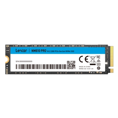 SSD-SOLID STATE DISK M.2(2280) NVME 1000GB(1TB) LEXAR LNM610P001T-RNNNG READ:3300MB/S-WRITE:2600MB/S