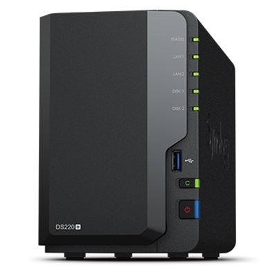 43.1279-1.jpg NAS SYNOLOGY DS220+ X 2HD 3.5''/2.5'' SATA2/3>NO HD<DUAL CORE 2.0GHZ-2GB DDR4-21P GIGA-2P USB3.0-SLOT SD-SUPP.25 TEL.