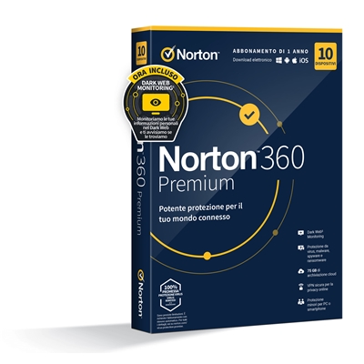 NORTON 360 PREMIUM 2020 -- 10 DISPOSITIVI (21397805) - 75GB BACKUP