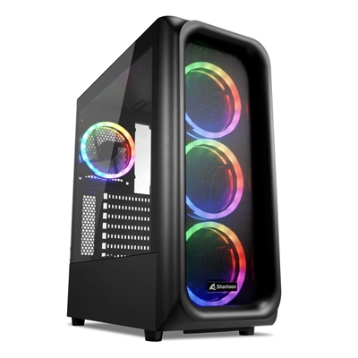 CABINET ATX SHARKOON TK5M RGB 7SLOT 41,1X20X45,6CM 2X3,5'' 5X2,5'' 2XUSB3.0 4XVENT-RGB-120MM FINESTRA LATERALE
