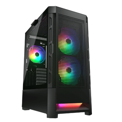 CABINET ATX MIDI TOWER COUGAR 385ZD10R AIRFACE RGB GAMING NERO 230X491X386MM 7SLOT 2X3,5'' 2X2,5'' VETRO LATERALE 3XFANRGB