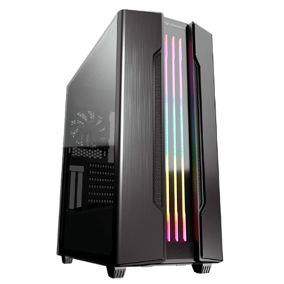 CABINET MIDI TOWER COUGAR 385BMBPB GEMINI S IRON GRAY 210X495X463MM 7SLOT 2X3,5'' 5X2,5'' VETRO