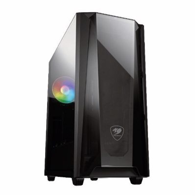 CABINET MIDI TOWER COUGAR 385BMS0T MX660-T NERO 213X495X474MM 7SLOT 2X3,5'' 5X2,5'' VETRO 1XFAN RGB
