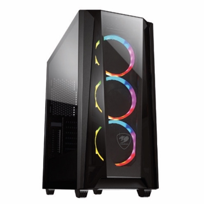CABINET MIDI TOWER COUGAR 385BMS0TG MX660-T RGB NERO 213X495X474MM 7SLOT 2X3,5'' 5X2,5'' VETRO 3XFAN ARGB
