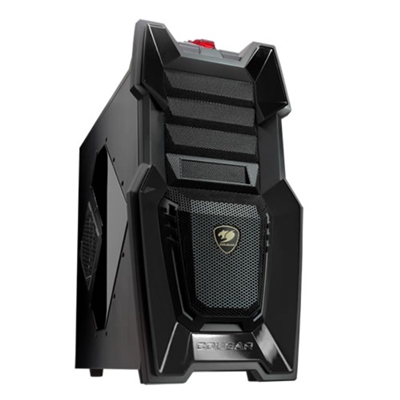 CABINET MIDI TOWER COUGAR 106HM60 CHALLENGER BLACK NERO 268X514X523MM 7SLOT 3X5,25'' 1X3,5'' 3X2,5'' VETRO 1XFAN RED