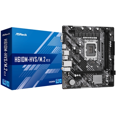 MB ASROCK H610M-HVS/M.2 R2.0 LGA1700 2XDDR4DC-3200 1XPCIE4.0X16 HDMI D-SUB 4XSATA3 M.2 GBLAN USB3.2 MATX 90-MXBJJ0-A0UAYZ