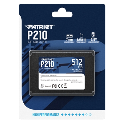34.8145-3.jpg SSD-SOLID STATE DISK 2.5'' 512GB SATA3 PATRIOT P210S512G25 P210 READ:520MB/S-WRITE:430MB/S