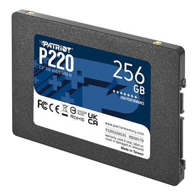 34.8160-1.jpg SSD-SOLID STATE DISK 2.5'' 256GB SATA3 PATRIOT P220S256G25 P220 READ:550MB/S-WRITE:490MB/S