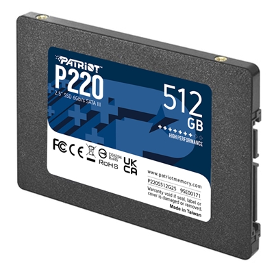 34.8161-1.jpg SSD-SOLID STATE DISK 2.5'' 512GB SATA3 PATRIOT P220S512G25 P220 READ:550MB/S-WRITE:500MB/S