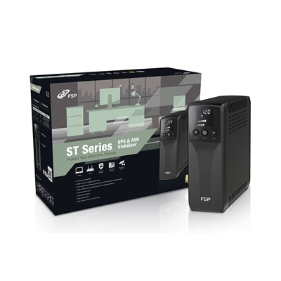 UPS FSP FORTRON ST1200 1200VA/720W LINEINTERACTIVE SIMULATED SINEWAVE USB RJ45 4*SCHUKO HOTSWAP BATTERY