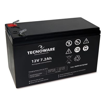BATTERIA X UPS/ANTIFURTI/ETC. 12V 7.2AH TECNOWARE - EACPE12V7A2TWP - CM. 151X65X94+5 (LXPXH) ERMETICA AL PIOMBO