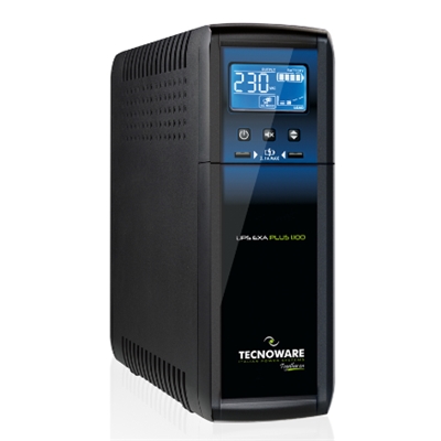 UPS TECNOWARE EXA-PLUS 1100 FGCEXAPL1102IEC 1100VA/ 770W +2USB X CHARGER 2.1A LCD SINUSOIDALE +AVR +PROT.RJ45/11 +USB XSW