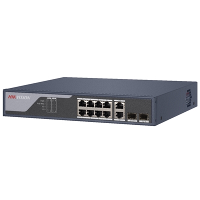 SWITCH 8P LAN 10/100M RJ45 POE + 2P GIGABIT COMBO HIKVISION DS-3E1310P-SI 802.3AF/AT, POE POWER BUDGET 125W SMART MANAGED L2
