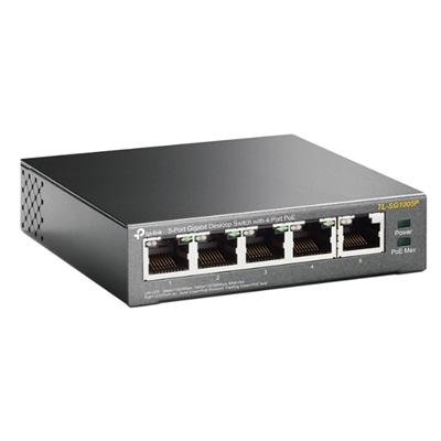 43.5837-1.jpg SWITCH 5P LAN GIGABIT TP-LINK TL-SG1005P DESKTOP 4P POE -GARANZIA A VITA