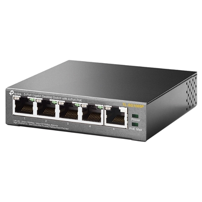 43.5837-2.jpg SWITCH 5P LAN GIGABIT TP-LINK TL-SG1005P DESKTOP 4P POE -GARANZIA A VITA