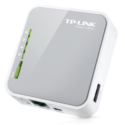 43.5875-1.jpg WIRELESS N ROUTER 3G PORTATILE TP-LINK TL-MR3020 150M 802.11NGB 1P WAN/LAN 10/100 1P USB + 1P MINI USB - GARANZIA 3 ANNI-