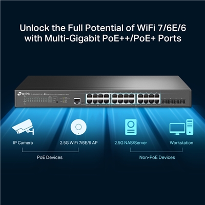 43.7891-3.jpg SWITCH 24P 2.5GBASE-T E 4P 10GE SFP+ TP-LINK TL-SG3428XPP-M2 L2+ CON 16P POE+GARANZIA A VITA