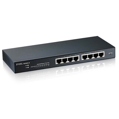 43.9398-1.jpg SWITCH 8P LAN GIGABIT ZYXEL GS1900-8-EU0101F/GS1900-8-EU0102F WEB MANAGED -SUPP.IPV6,VLAN -GARANZIA A VITA