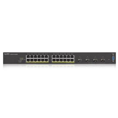 43.9519-2.jpg SWITCH 24P GIGABIT POE+4P 10 GIGABIT SFP ZYXEL XGS2210-28HP-EU0101F SUPP. IPV6, ISTACKING, VLAN - RACK