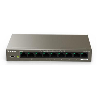 SWITCH 9P LAN GIGABIT TENDA TEG1109P-8-102W 8P POE 102W, IEEE 802.3AF/AT - METALLO