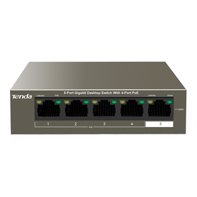 SWITCH 5P LAN GIGABIT TENDA TEG1105P-4-63W POE-METALLO - GARANZIA 3 ANNI