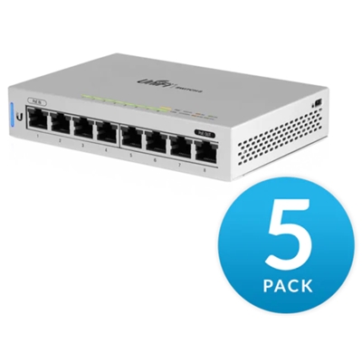SWITCH 8P LAN GIGABIT UBIQUITI UNIFI US-8-5 1P POE PASSTHROUGH (5PCS PACK)