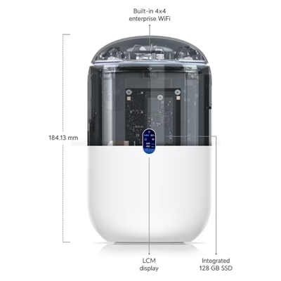 52.5525-2.jpg WIRELESS ROUTER UBIQUITI UDR DREAM ROUTER DUAL BAND 4X4 MIMO 128GB MEM.INT. 1P WAN GBE RJ45 - 4P LAN INCL.2 USCITE POE 802.3AF