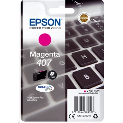 63.213-0.jpg CARTUCCIA EPSON 407 ''TASTIERA'' C13T07U340 MAGENTA X WF-4745DTWF 1.900PAG.