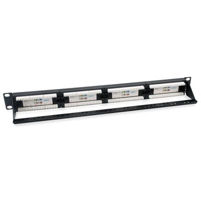 82.8190-1.jpg PATCH PANNEL NERO NON SCHERMATO 1U EQUIP 135426CAT.6 - 24P - DUAL IDC (LSA E 110) -EAN:4015867223079