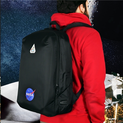 89.2164-1.jpg BORSA ZAINO NB 15.6'' ATLANTIS NS-KLB200504-B MOD. NASA- NERO-CAP.25L-1P USB EST.+CAVO PROL.INT.-TASCA PORTA OGG.