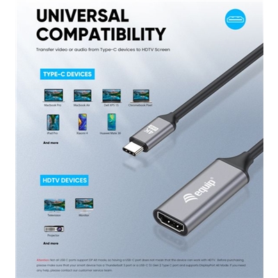 89.2249-2.jpg ADATTATORE EQUIP 133491 USB-C A HDMI 2.0 4K/60HZ- EAN: 4015867229996