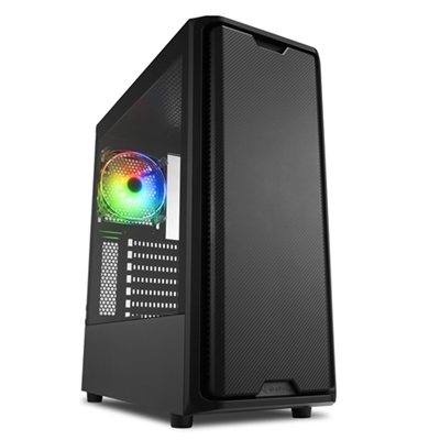 CABINET ATX SHARKOON SK3 RGB NERO 7SLOT 40X19X45,6CM 2X3,5'' 5X2,5'' 2XUSB3.0 1XVENT-120MM 1XVENT-RGB-120MM FINESTRA LATERALE