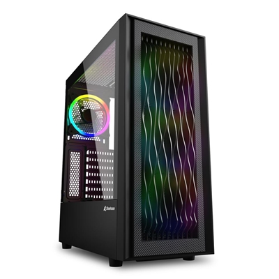 CABINET ATX SHARKOON RGB WAVE NERO 7SLOT 40,3X20X45,6CM 2X3,5'' 5X2,5'' 2XUSB3.0 4XVENTOLE-RGB-120MM FINESTRA LATERALE