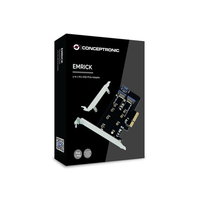 43.8764-2.jpg ADATTATORE PCIE SSD M.2 2IN1 SATA AHCI NVME CONCEPTRONIC EMRICK04B SUPPORTA PCIE GEN 3.0X4 SSD M.2/SSD SATA M.2