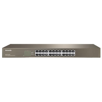 SWITCH 24P LAN GIGABIT TENDA TEG1024G CAP.SWITCHING 48GBPS -SISTEMA DI PROTEZIONE DA FULMINI 6KV