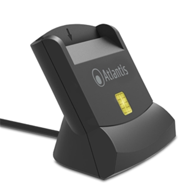 81.3582-1.jpg CARD READER VERTICALE X SMART CARD ATLANTIS P005-SMARTCRV-U USB X CNS-CRS-FIRMA DIGITALE, ETC - NERO - CAVO 120CM