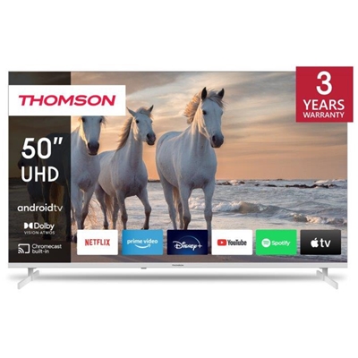 TV THOMSON 50'' FRAME LESS 50UA5S13W SMART-TV 4K ANDROID 11 DVB-T2/S2 UHD 3840X2160 WHITE CI+ SLOT 4XHDMI 2XUSB VESA