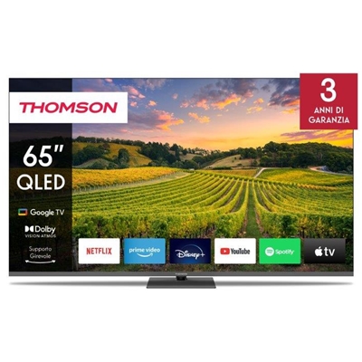 TV THOMSON QLED 65'' FRAME LESS 65QG5C14 GOOGLE 4K DVB-T2/S2 UHD 3840X2160 DARK GREY CI+ SLOT 4XHDMI 2XUSB VESA