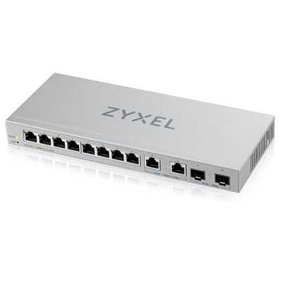 SWITCH 8P GIGABIT+2P 2.5GBE+2P SFP+ 10GBE ZYXEL XGS1210-12-ZZ0102F UNMANAGED PLUS -DESIGN NO VENTOLE, DESKTOP/RACK-