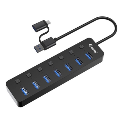 HUB USB3.2 GEN1 7P U EQUIP 128965 CON ALIMENTATORE- EAN: 4015867235744