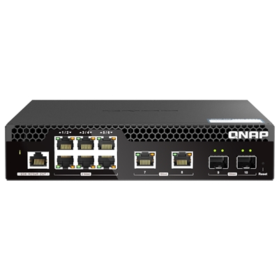 SWITCH QNAP QSW-M2106R-2S2T 10P WEB MANAGED DI CUI 2P 10GBE SFP+ 6P 2.5GBE 2P 10GBE RJ45 HALF-RACKMOUNT DESIGN