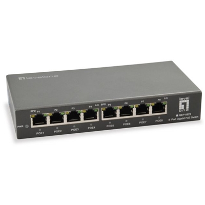 SWITCH 8P POE GIGABIT LEVELONE GEP-0823120W - 802.3AT/AF FINO:30/09
