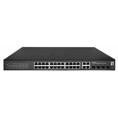 SWITCH 28P GIGABIT POE LEVELONE GES-2128P HILBERT SMART LITE- 24P POE + 4P GIGABIT SFP/RJ45 COMBO - 802.3AT/AF 380W FINO:30/09