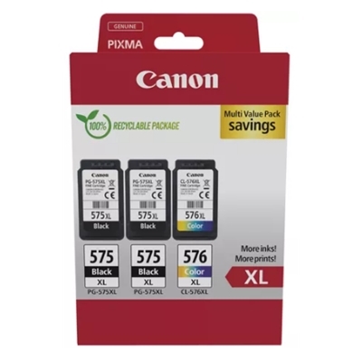 MULTIPACK CANON 2PZ PG-575XL NERO + 1PZ CL-576XL 5437C004 X TR4750I, TR4751I, TS3550I, TS3551I