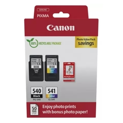 MULTIPACK CANON PG-540 + CL-541 + 50FG CARTA 10X15 5225B013 X MG2150/MG2250/MG3150/MG3650/MG3650S TS5150
