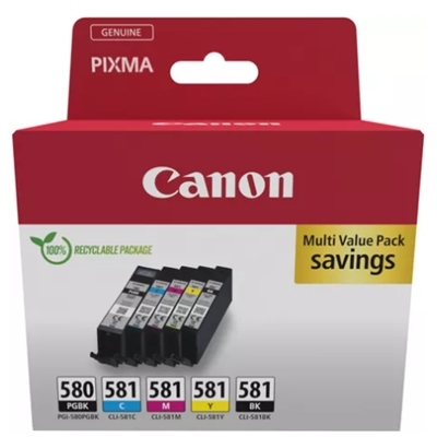 MULTIPACK CANON PGI-580 + CLI-581 BK/C/M/Y/K 5CART 2078C007 X TS6350/TS6351/TS8350/TS705