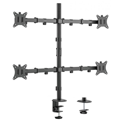 STAFFA X MONITOR DA TAVOLO (QUADRUPLI) 17''-32'' EQUIP 650159 SUPP.FINO A 9KG A SCHERMO - VESA FINO A 100X100 ROTAZIONE 360 -