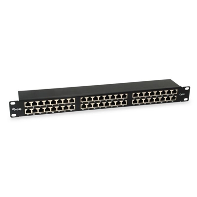 PATCH PANEL 48-PORTE KEYSTONE CAT.6 EQUIP 326449 1U 19'' - NERO - EAN:4015867207154