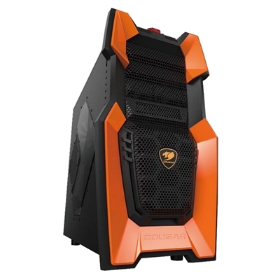 CABINET MIDI TOWER COUGAR 106HM60O CHALLENGER ORANGE 268X514X523MM 7SLOT 3X5,25'' 1X3,5'' 3X2,5'' VETRO 1XFAN RED