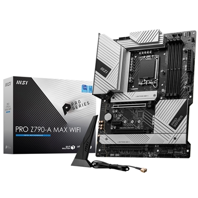 MB MSI PRO Z790-A MAX WIFI LGA1700 4XDDR5DC-7800O.C. 1XHDMI 1XDP 1XPCIE5.0X16 4XM.2 6XSATA3R USB3.2 GBLAN WIFI-7 BT FINO:30/08